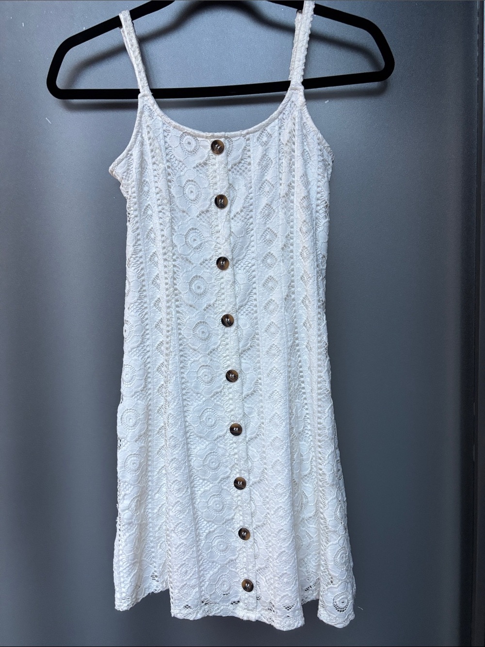 Aeropostale White Lace Button-Front Sundress - size XS